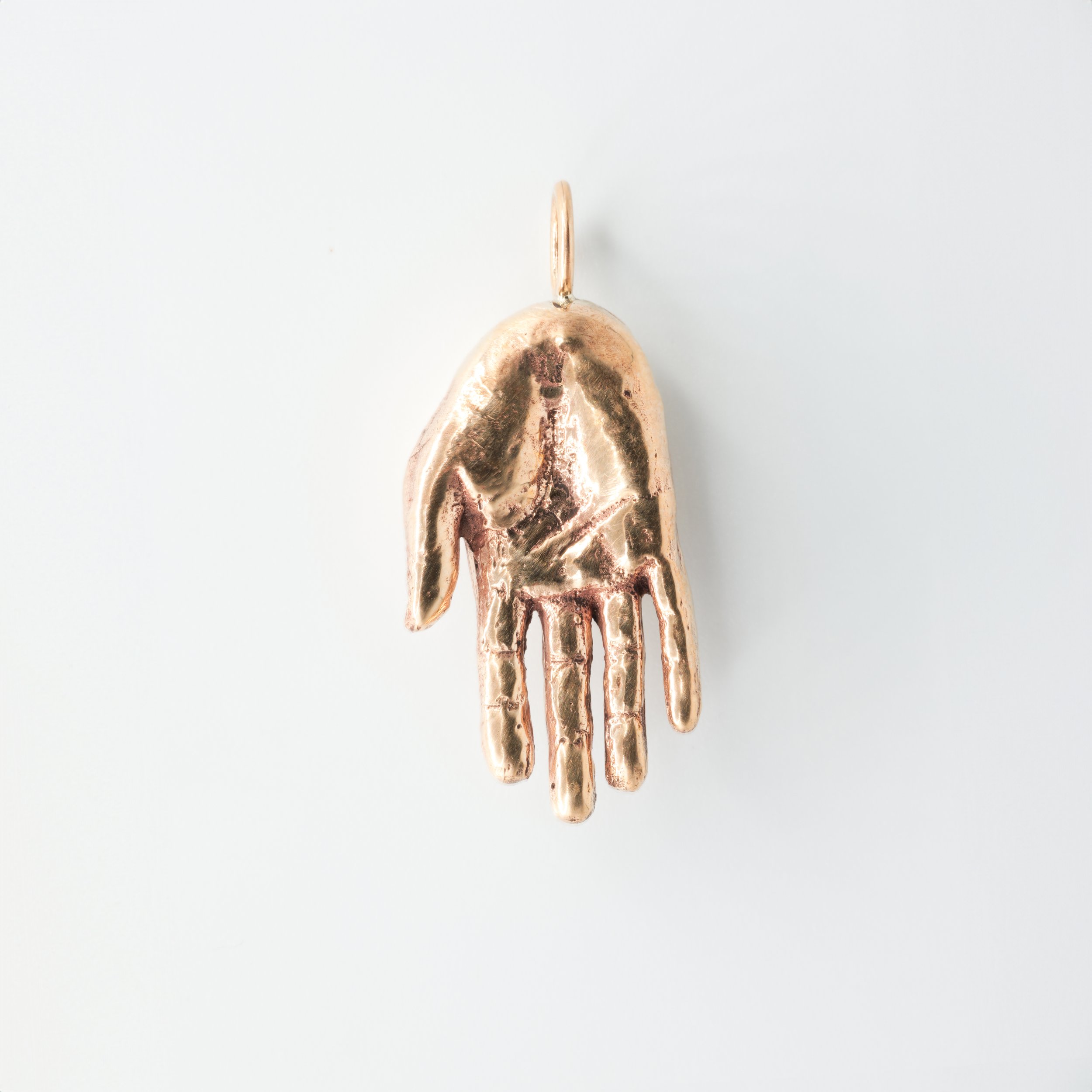Tiny Hand Pendant w/ Jump Ring - Bronze - Made to Order — mickey